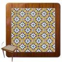 Ver imagem 2 de Cj Mesa Madeira Azulejo 80x80cm - Base 4pé 78cm + 3 Cadeiras 43 - Natural - Anos Dourados