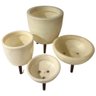 Kit 4 Vasos para Plantas Decoração com Tripé Madeira Bege - 5