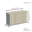 Ver imagem 4 de Armário para Escritório Pivotante Credenza Cinza/Grafito/Castanheira