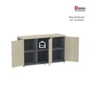 Ver mais imagens de Armário para Escritório Pivotante Credenza Cinza/Grafito/Castanheira