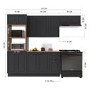 Ver imagem 3 de Cozinha Modulada 4 Peças Torre Quente Balcão com Tampo 2 Aéreos 100% MDF com Rodapé Bari