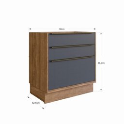 Cozinha Modulada 11 Peças 15 Portas 6 Gavetas com Divisor de Talheres 1 Nicho para Forno Viena  - 9