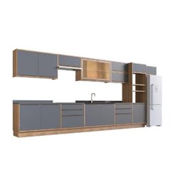 Cozinha Modulada 11 Peças 15 Portas 6 Gavetas com Divisor de Talheres 1 Nicho para Forno Viena  - 2