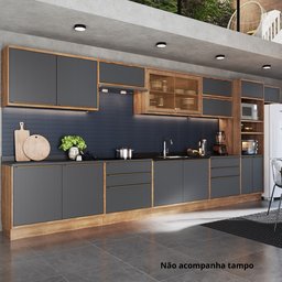 Cozinha Modulada 11 Peças 15 Portas 6 Gavetas com Divisor de Talheres 1 Nicho para Forno Viena  - 1