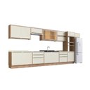 Ver imagem 3 de Cozinha Modulada 11 Peças 15 Portas 6 Gavetas MDF Louro Freijó Argila Viena Edez
