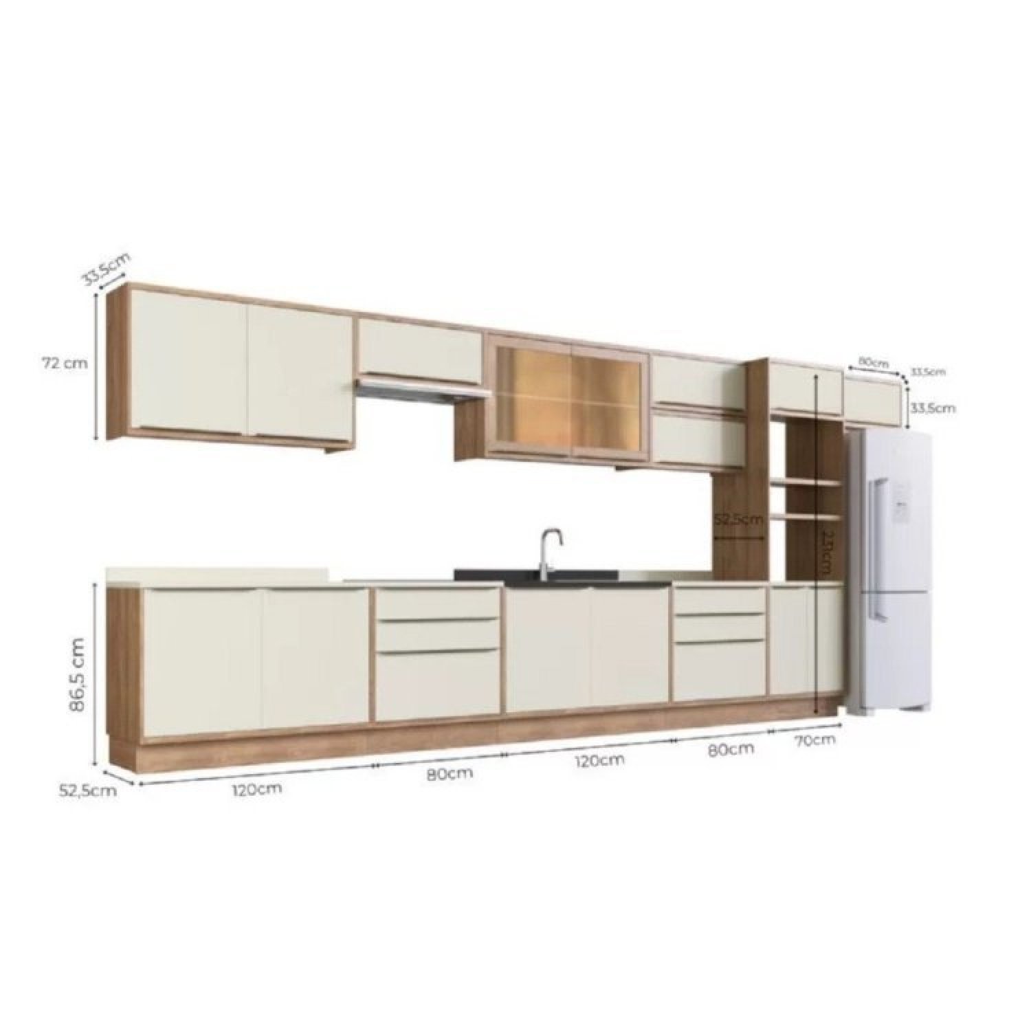 Cozinha Modulada 11 Peças 15 Portas 6 Gavetas com Divisor de Talheres 1 Nicho para Forno Viena  - 4