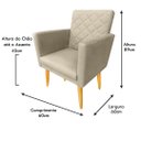 Ver imagem 3 de Poltrona Decorativa Maitê Costura Matelassê P/ Sala Recepção - Lobo Shopp:bege
