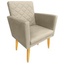Ver imagem 1 de Poltrona Decorativa Maitê Costura Matelassê P/ Sala Recepção - Lobo Shopp:bege