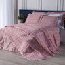 Jogo de Lençol Cama Solteiro 3 Peças Algodão 160 Fios Grid Rosa - Marina Enxovais - 1