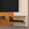 Painel Suspenso Para TV Até 55 Polegadas Atlas Off White/Cinamomo/Ripado - Bechara - 4