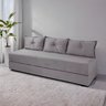 Sofá Cama 3em1 em Tecido Suede com Almofadas - Sofá que Vira Cama Multifuncional :cinza - 1