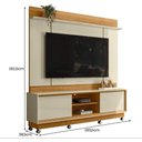 Ver imagem 2 de Rack com Painel Siena para Tv de até 75 Polegadas (com Rodízio) - Cumaru Opala - Madetec
