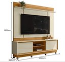 Ver imagem 2 de Rack com Painel Siena para Tv de até 75 Polegadas (com Rodízio) - Cumaru Opala - Madetec