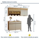Ver imagem 3 de Cozinha Completa Modulada 3 Peças 5 Portas 2 Gavetas 100% MDF Realeza Premium Bege/Carvalho/Greige