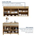 Ver imagem 5 de Cozinha Completa Modulada 3 Peças 5 Portas 2 Gavetas 100% MDF Realeza Premium Bege/Carvalho/Greige