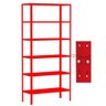 Estante Armário de Aço 6 Bandejas Vermelha Suporta 180kg - 2