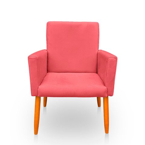 Poltrona Cadeira para Sala Confortável e Minimalista Nina Suede