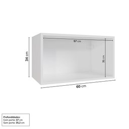 Armário Aéreo 1 Porta Basculante 60cm Arizona Cabecasa Madeiramadeira - 3