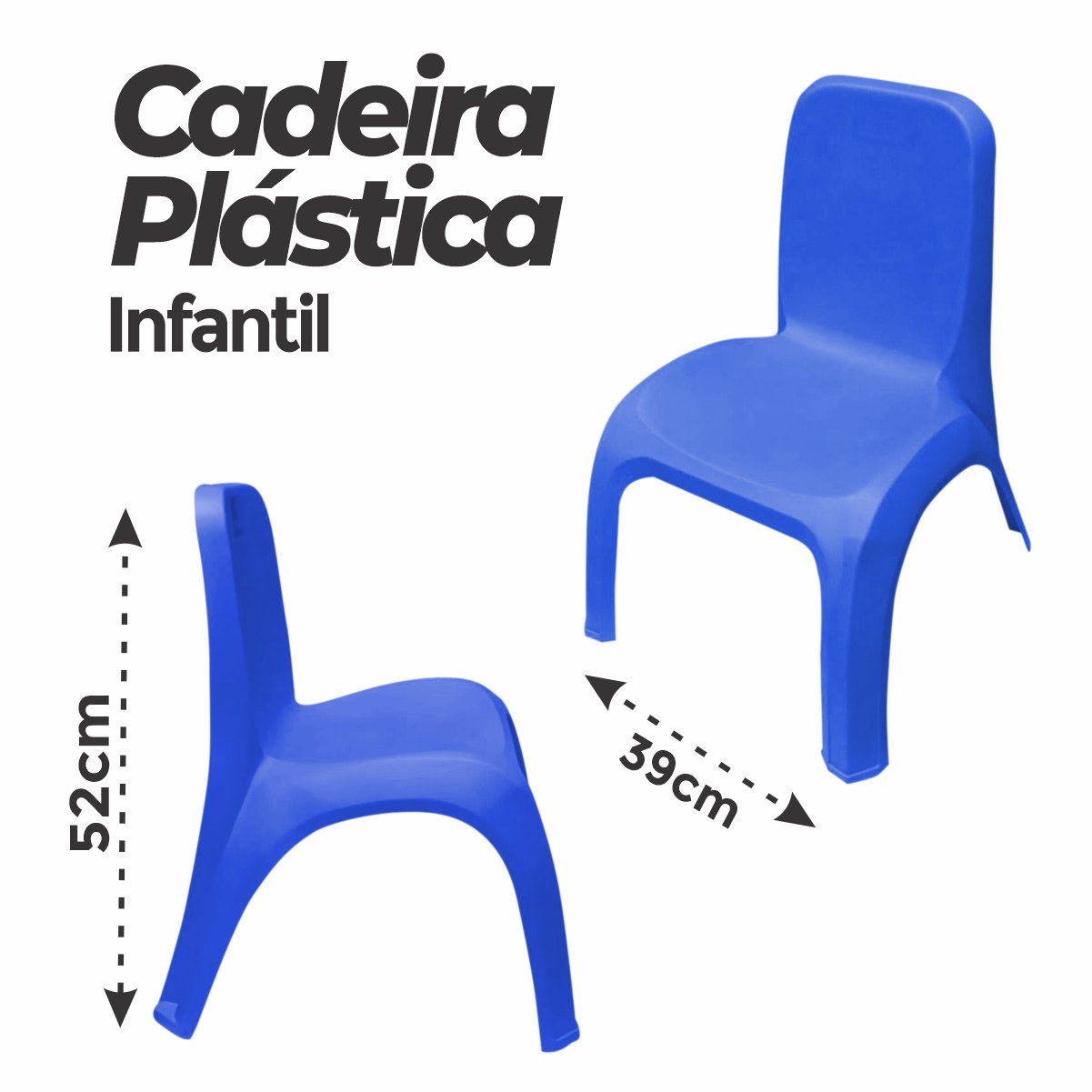 Cadeira Plástica Infantil Azul - 2