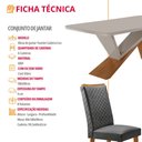 Ver imagem 6 de Mesa de Jantar Yasmin 180cm Tampo Mdf Vidro Canto Copo com 6 Cadeiras Lira