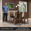 Ver imagem 4 de Conjunto Sala de Jantar Mesa Tampo de Madeira 4 Cadeiras Rustic/crema/preto Marilyn Madesa