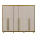 Ver imagem 1 de Guarda-roupa Casal 6 Portas 3 Gavetas 100% Mdf Dukai Nature/fendi