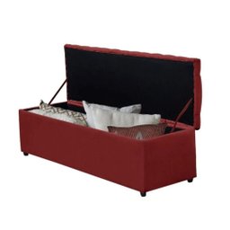 Báu calçadeira sapateira Dubai 1,20 Mt-Suede Vermelho GAT MAGAZINE - 3