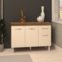 Ver imagem 2 de Balcão Gabinete para Pia 118 Cm Cozinha Aline Savana Off White com Tampo Tampão 120 Cm Savana