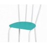 Kit com 2 Cadeiras 004 America Cromo Branca/azul Turquessa - Artefamol - 3