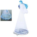 Ver imagem 1 de Tarrafa Chinesa Rede Pesca Pescaria Disco Malha 5 Peixe Mar 4 Metros Multifilamento Resistente LEVA 