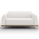 Ver imagem 3 de Sofá 3 Lugares para Sala de Estar Molino 210 Cm D02 Pés D'ouro Corano Branco C-12 - Lyam Decor