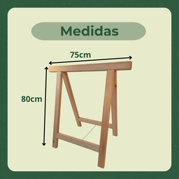2 Cavaletes Apoio Obra Mesa Pe Madeira Eucalipto Reforçado - 4