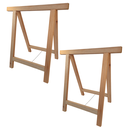 Ver imagem 3 de 2 Cavaletes Apoio Obra Mesa Pe Madeira Eucalipto Reforçado
