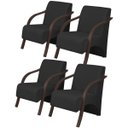 Ver imagem 1 de Kit 4 Poltronas Decorativas 1 Lugar Vênus Braço Pé Madeira Confortável Sala TV D Salla Tecido Sintét
