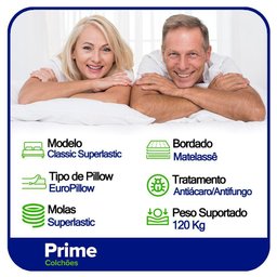 Cama Box Casal + Colchão de Molas Prime Colchões Classic Superlastic 138x188x64 Marrom - 7