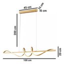 Ver imagem 3 de Lustre Pendente Led 63w Espiral W 100cm Dourado 3000k Bivolt