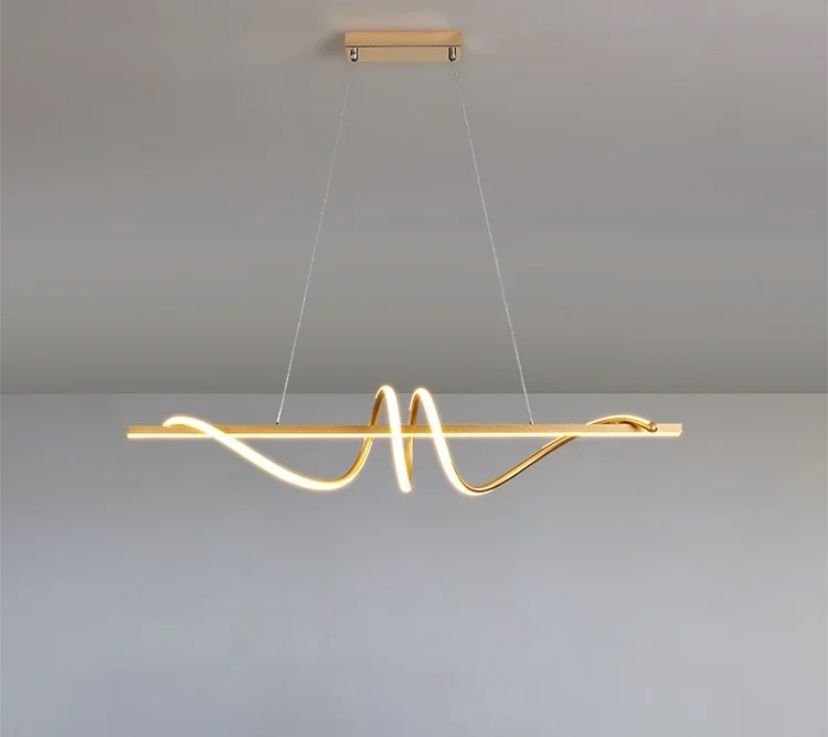 Lustre Pendente Led 63w Espiral W 100cm Dourado 3000k Bivolt - 4