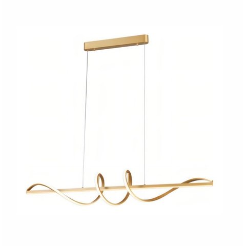 Lustre Pendente Led 63w Espiral W 100cm Dourado 3000k Bivolt