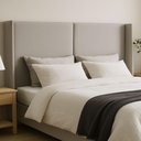 Ver imagem 2 de Cabeceira Cama King 210cm Estofada Linho ou Veludo Editável Cor:Linho Philips Alumínio Linho