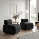 Ver imagem 1 de Poltrona para Sala KIT2 Orgânica 60 cm Base Fixa Zarah Decorativa Suede D03 - D'Rossi
