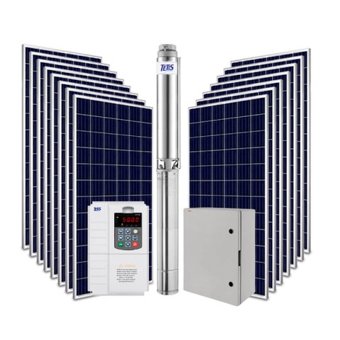 Kit Bomba Submersa Energia Solar Irrigação 3CV Até 48000L/d