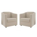 Ver imagem 1 de Kit 2 Poltronas Tina para Salão de Beleza Suede Bege W&d Decor