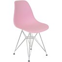 Ver imagem 2 de Kit 2 Cadeiras Charles Eames Eiffel Base Metal Cromado Rosa