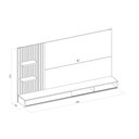 Ver imagem 5 de Painel Ripado para TV até 60 Polegadas MDF 190cmx107,8cm Nichos Bento