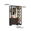 Ver imagem 3 de Estante Closet Yes 120cm 1 Cabideiro e 6 Nichos - Grafite
