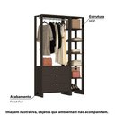 Ver imagem 2 de Estante Closet Yes 120cm 1 Cabideiro e 6 Nichos - Grafite
