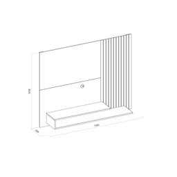 Painel Para Tv Ate 50 Polegadas Ripado 2 Prateleiras Nando - 7