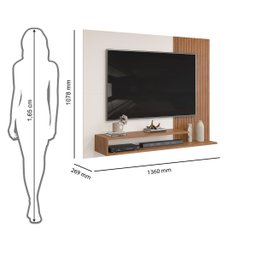Painel Para Tv Ate 50 Polegadas Ripado 2 Prateleiras Nando - 3