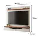 Ver imagem 3 de Painel para Tv até 60 Polegadas 2 Portas Basculante com Nicho e Prateleira Levi