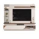 Ver imagem 3 de Painel para Tv até 60 Polegadas 1 Porta Basculante Curva e Espelho com 2 Prateleiras Vidro Ravi